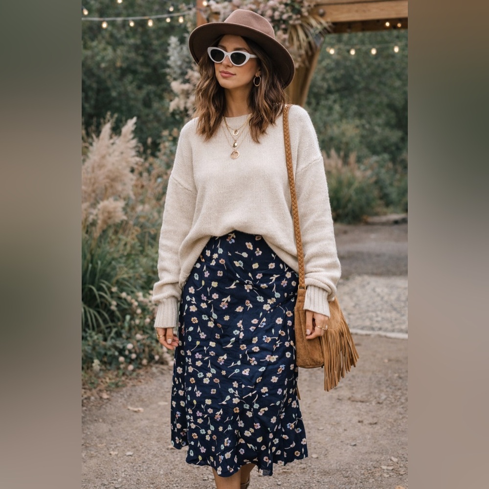 Vintage Floral Slip Skirt